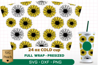 Sunflowers cup pre-sized SVG