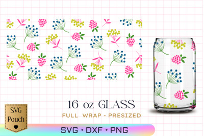 Wildflowers Libbey glass SVG wrap