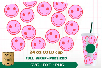 Smiley Face cup SVG | Emoji wrap svg