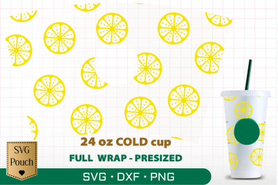Lemon cup pre-sized SVG cut file full wrap