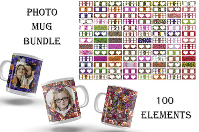 Photo Mug Bundle, Mug Template For Sublimation Set Flowers 2