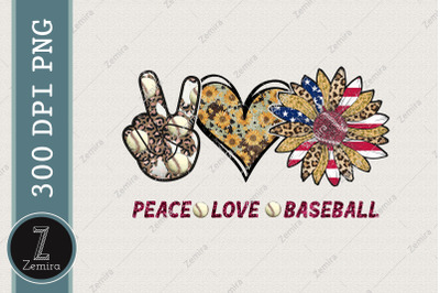 Baseball Peace Love Baseball Design