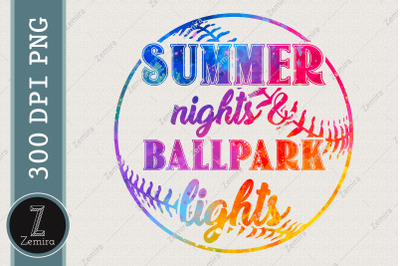 Summer Night Ballpark Lights Baseball