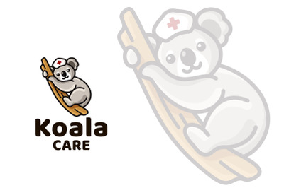 Koala Care Cute Kids Logo Template