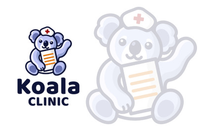 Koala Clinic Cute Kids Logo Template