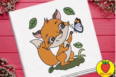 Cute Fox For Kid Embroidery