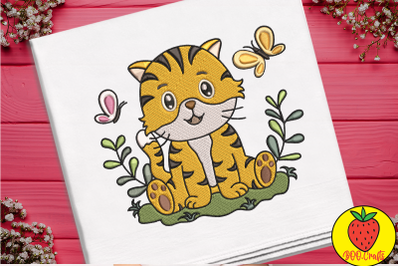 Cute Tiger For Kid Embroidery