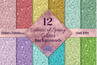 Colours of Spring Glitter Backgrounds