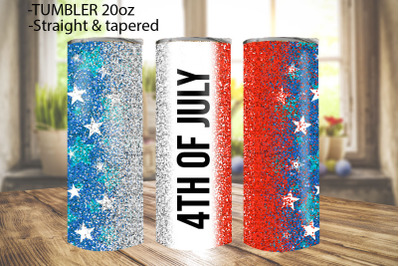 4th of July Patriotic Glitter Tumbler Graphics