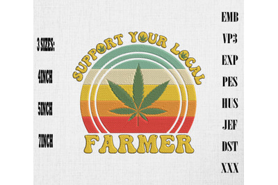 Support Your Local Farmer Embroidery Hippie &amp;amp; Boho Style