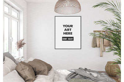 Interior scene artwork background frame mockup