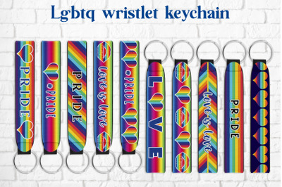 Wristlet keychain LGBTQ sublimation | Key fob wristlet