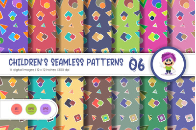 Cute Baby Seamless Patterns 06. Digital Paper
