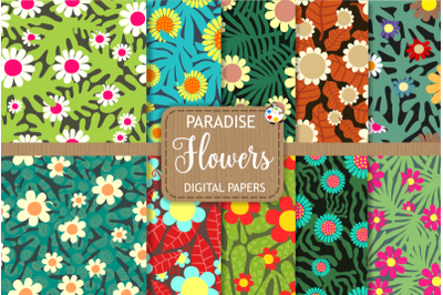 Paradise Flowers - Seamless Digital Textile Patterns