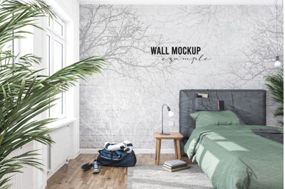 Wall mockup&2C; Wallpaper mockup