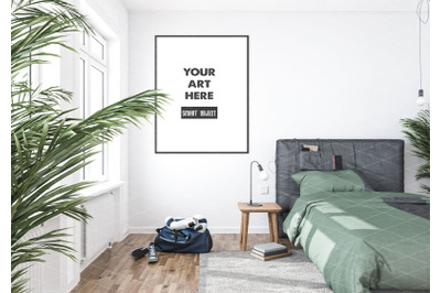 Interior scene artwork background frame mockup