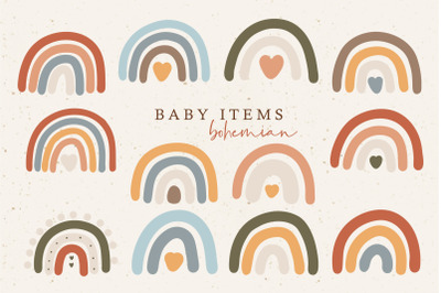 Rainbow clipart, Digital baby elements, Nursery clipart, Rainbows PNG