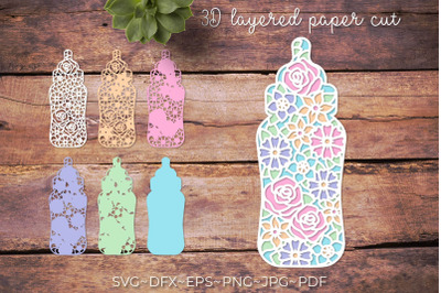 Baby shower 3d Baby bottle | New baby card