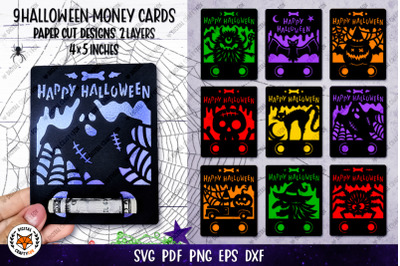 Halloween Money Card SVG |Money Hold Template Bundle SVG