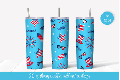 USA Patriotic Tumbler Wrap Sublimation. 4th of July Tumbler