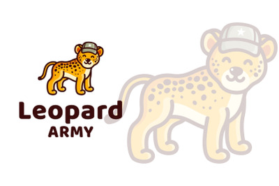 Leopard Army Kids Cute Logo Template