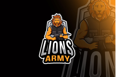 Lions Army Esport Logo Template