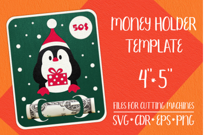 Penguin Christmas Card | Money Holder Template