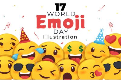 17 World Emoji Day Celebration Illustration