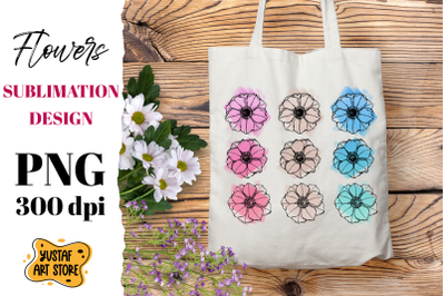 Anemone Flowers Sublimation design