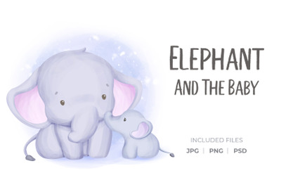 Motherhood Animal Elephant and Baby-01