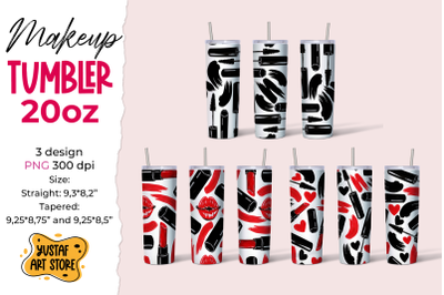 Make up Tumbler sublimation Mini Bundle. 3 Tumbler design