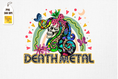 Death Metal Rainbow Retro Skull