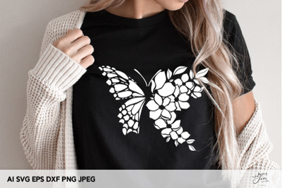 Butterfly SVG Flower butterfly svg png Summer shirt svg