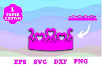 Birthday Crown Hearts SVG