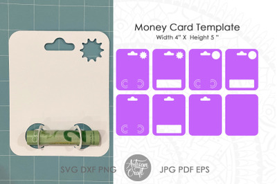 Money holder card SVG, money card template, money card