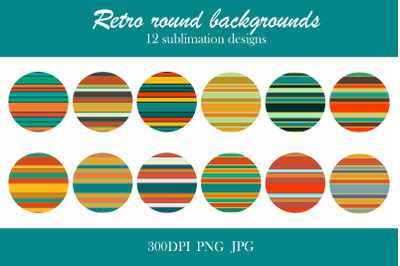 Retro sublimation designs | Retro circle backgrounds PNG