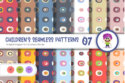 Cute Baby Seamless Patterns 07. Digital Paper