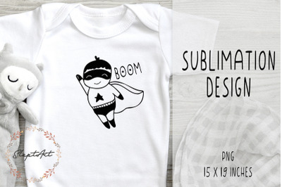Superhero boy sublimation design PNG, Boom PNG, Hero PNG