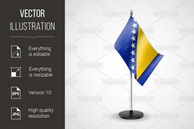 Table flag of Bosnia and Herzegovina