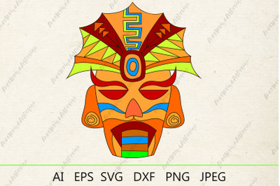 Aztec mask svg, Aztec native, African mask svg