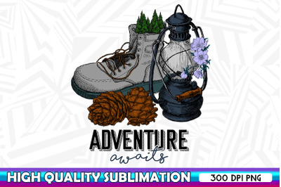 Adventure Awaits Boots Oil Lamp PNG