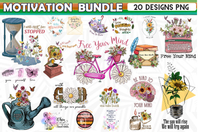 Motivation Sublimation Bundle 20 designs