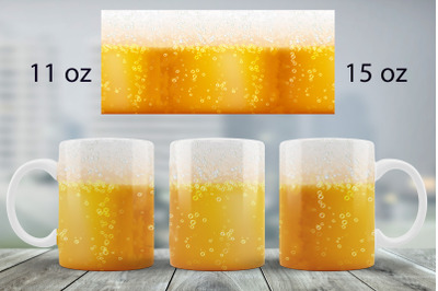 Beer mug wrap design 15 and 11 oz mug sublimation png design
