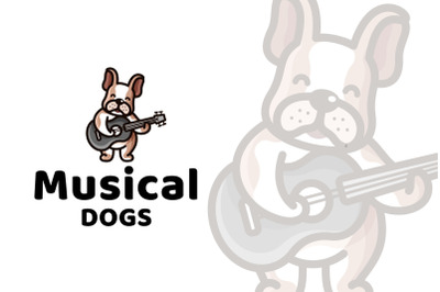 Musical Dogs Cute Kids Logo Template