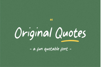 Original Quotes Fun Quotable Font