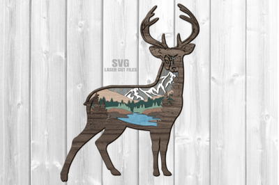 Buck SVG Laser Cut Files | Deer Silhouette SVG Glowforge Files
