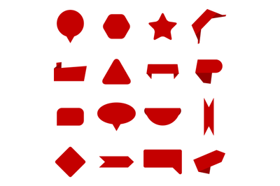 Set of stickers form. Red label shapes for offers, sale tags