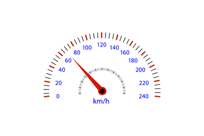 Car speedometer fast icon km h scale measuring