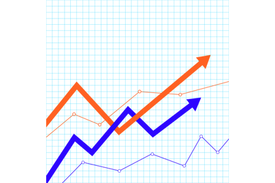 Trend line arrow up, bull market exchange