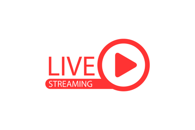 Live streaming banner label&2C; online broadcasting badge